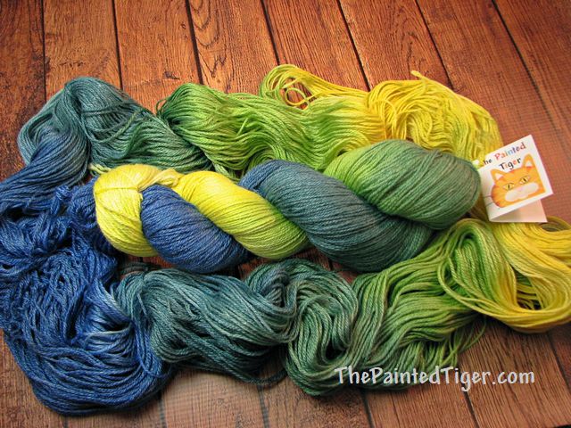 Peacock Hand Dyed SW Merino Bamboo Sock Yarn